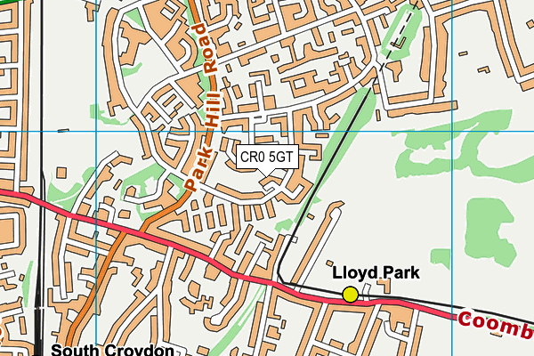 CR0 5GT map - OS VectorMap District (Ordnance Survey)