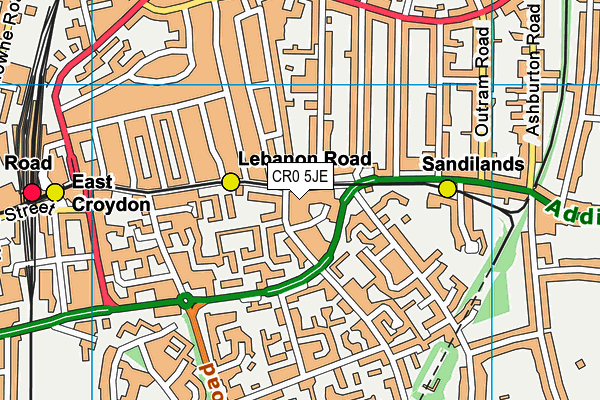 CR0 5JE map - OS VectorMap District (Ordnance Survey)