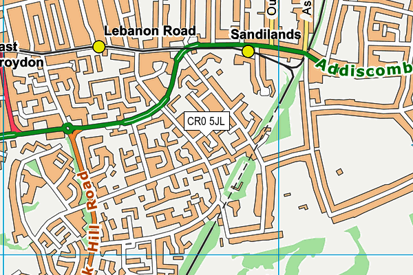 CR0 5JL map - OS VectorMap District (Ordnance Survey)
