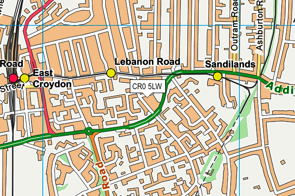 CR0 5LW map - OS VectorMap District (Ordnance Survey)