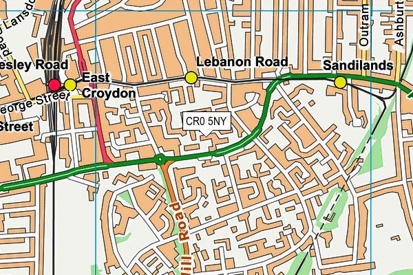 CR0 5NY map - OS VectorMap District (Ordnance Survey) CR0 5NY map - OS VectorMap District (Ordnance Survey)