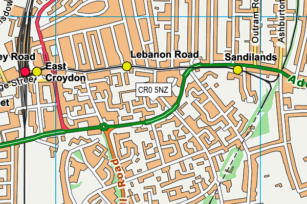 CR0 5NZ map - OS VectorMap District (Ordnance Survey) CR0 5NZ map - OS VectorMap District (Ordnance Survey)