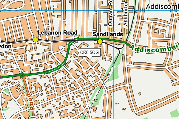 CR0 5QG map - OS VectorMap District (Ordnance Survey) CR0 5QG map - OS VectorMap District (Ordnance Survey)