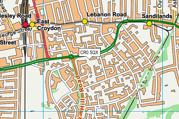 CR0 5QX map - OS VectorMap District (Ordnance Survey) CR0 5QX map - OS VectorMap District (Ordnance Survey)