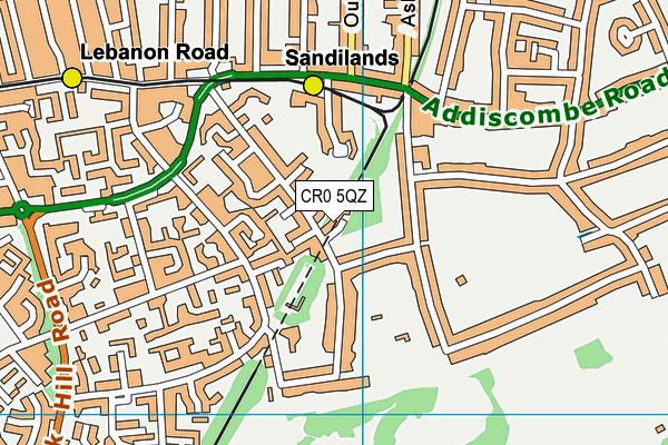 CR0 5QZ map - OS VectorMap District (Ordnance Survey)