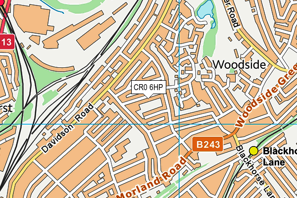CR0 6HP map - OS VectorMap District (Ordnance Survey) CR0 6HP map - OS VectorMap District (Ordnance Survey)