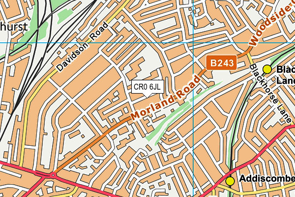CR0 6JL map - OS VectorMap District (Ordnance Survey)