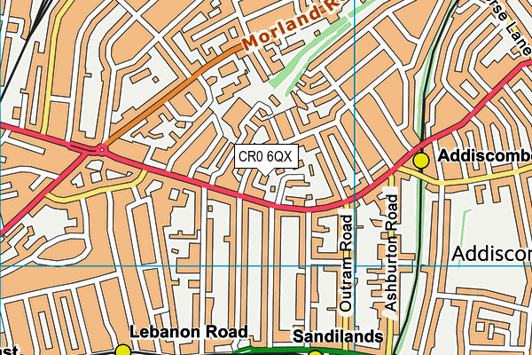 CR0 6QX map - OS VectorMap District (Ordnance Survey) CR0 6QX map - OS VectorMap District (Ordnance Survey)
