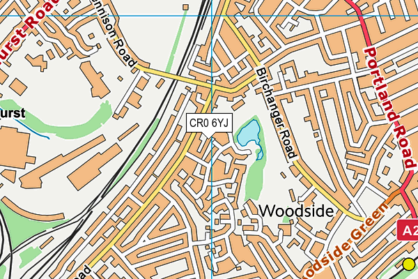 CR0 6YJ map - OS VectorMap District (Ordnance Survey)