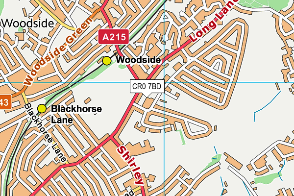 CR0 7BD map - OS VectorMap District (Ordnance Survey) CR0 7BD map - OS VectorMap District (Ordnance Survey)