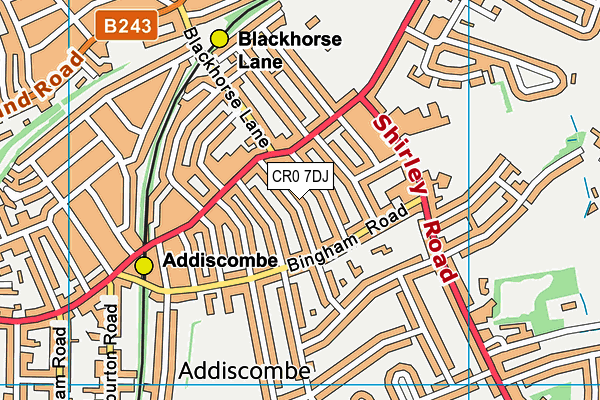 CR0 7DJ map - OS VectorMap District (Ordnance Survey) CR0 7DJ map - OS VectorMap District (Ordnance Survey)