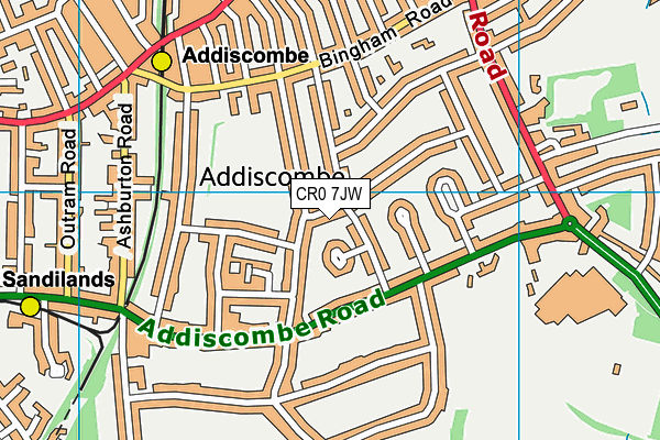 CR0 7JW map - OS VectorMap District (Ordnance Survey) CR0 7JW map - OS VectorMap District (Ordnance Survey)