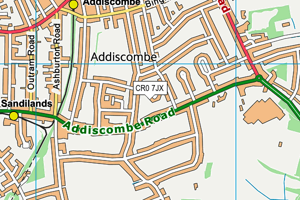 CR0 7JX map - OS VectorMap District (Ordnance Survey)