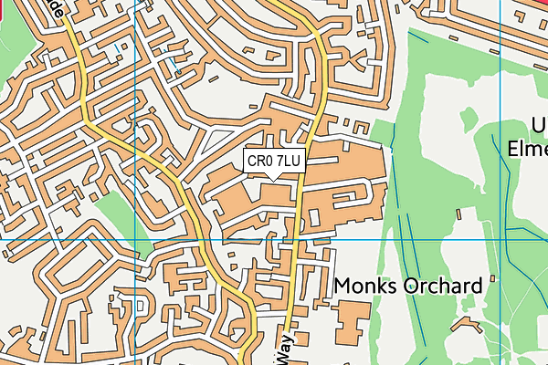 CR0 7LU map - OS VectorMap District (Ordnance Survey) CR0 7LU map - OS VectorMap District (Ordnance Survey)