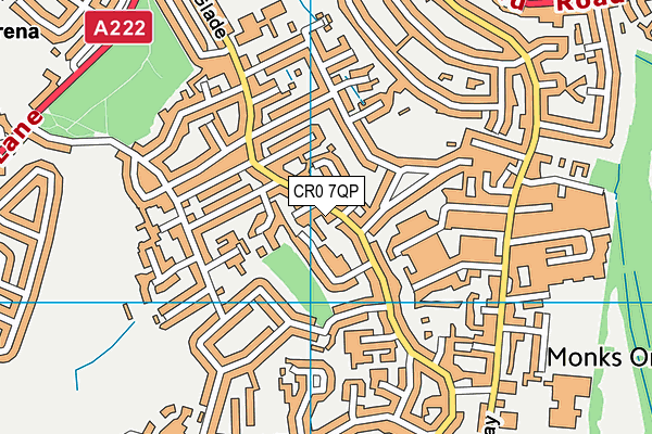 CR0 7QP map - OS VectorMap District (Ordnance Survey) CR0 7QP map - OS VectorMap District (Ordnance Survey)