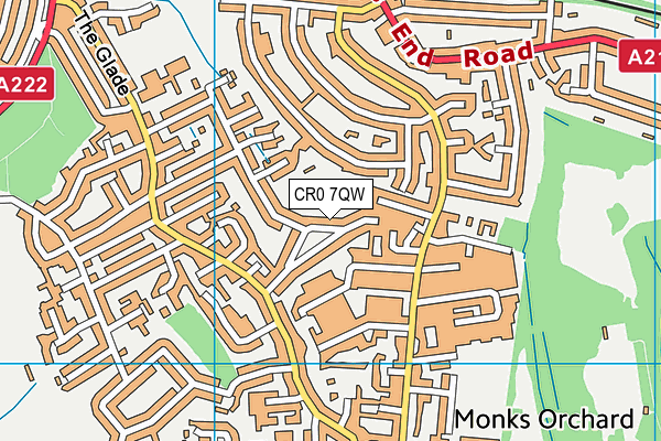 CR0 7QW map - OS VectorMap District (Ordnance Survey)
