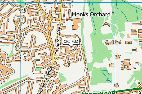 CR0 7QZ map - OS VectorMap District (Ordnance Survey) CR0 7QZ map - OS VectorMap District (Ordnance Survey)