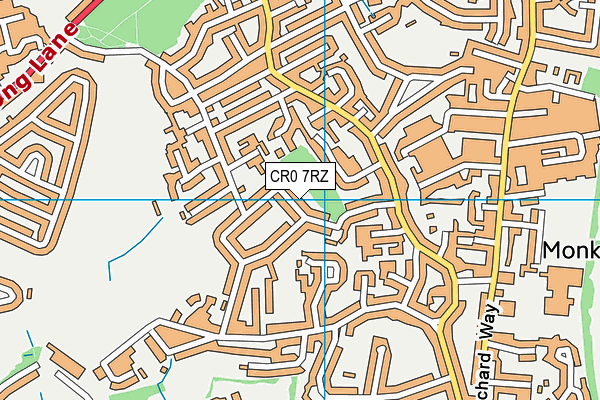CR0 7RZ map - OS VectorMap District (Ordnance Survey) CR0 7RZ map - OS VectorMap District (Ordnance Survey)