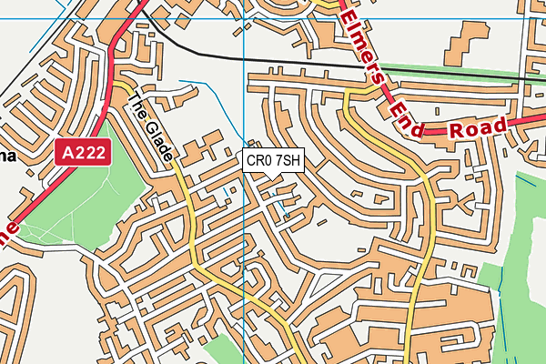 CR0 7SH map - OS VectorMap District (Ordnance Survey) CR0 7SH map - OS VectorMap District (Ordnance Survey)