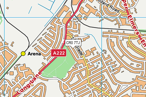 CR0 7TJ map - OS VectorMap District (Ordnance Survey)