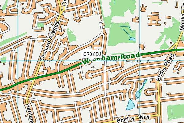 CR0 8DJ map - OS VectorMap District (Ordnance Survey)