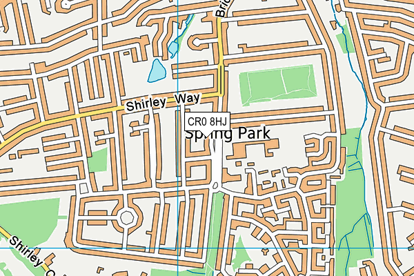 CR0 8HJ map - OS VectorMap District (Ordnance Survey)