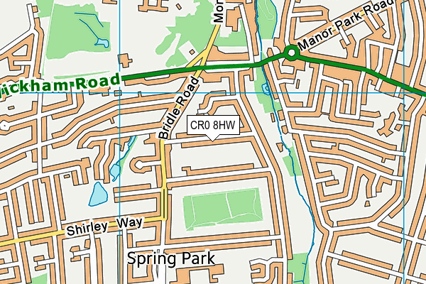 CR0 8HW map - OS VectorMap District (Ordnance Survey)