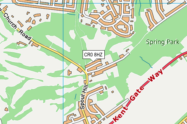 CR0 8HZ map - OS VectorMap District (Ordnance Survey) CR0 8HZ map - OS VectorMap District (Ordnance Survey)