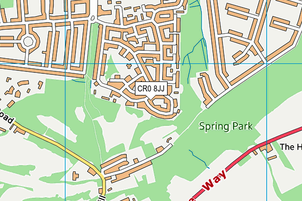 CR0 8JJ map - OS VectorMap District (Ordnance Survey)