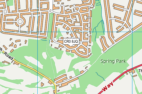 CR0 8JQ map - OS VectorMap District (Ordnance Survey) CR0 8JQ map - OS VectorMap District (Ordnance Survey)