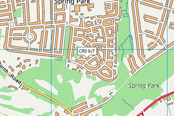 CR0 8JT map - OS VectorMap District (Ordnance Survey) CR0 8JT map - OS VectorMap District (Ordnance Survey)