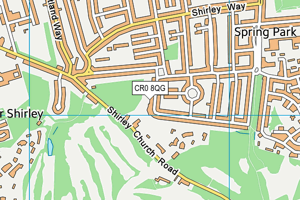 CR0 8QG map - OS VectorMap District (Ordnance Survey) CR0 8QG map - OS VectorMap District (Ordnance Survey)