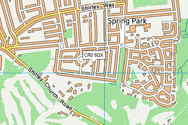 CR0 8QX map - OS VectorMap District (Ordnance Survey) CR0 8QX map - OS VectorMap District (Ordnance Survey)
