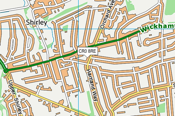 CR0 8RE map - OS VectorMap District (Ordnance Survey) CR0 8RE map - OS VectorMap District (Ordnance Survey)