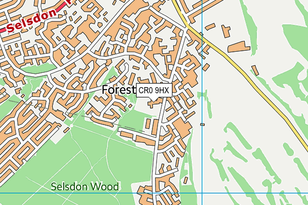CR0 9HX map - OS VectorMap District (Ordnance Survey) CR0 9HX map - OS VectorMap District (Ordnance Survey)