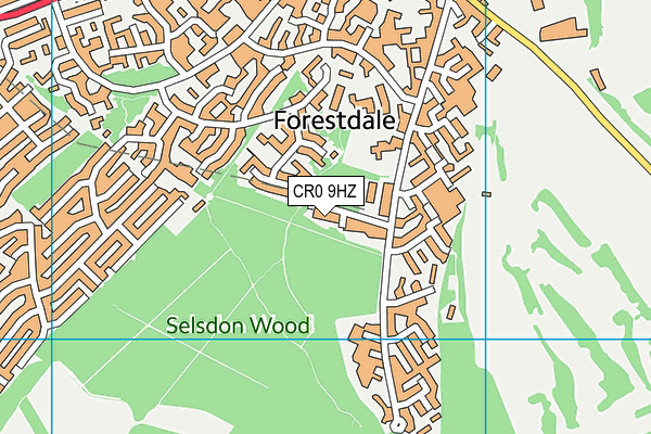 CR0 9HZ map - OS VectorMap District (Ordnance Survey)