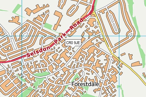 CR0 9JE map - OS VectorMap District (Ordnance Survey) CR0 9JE map - OS VectorMap District (Ordnance Survey)