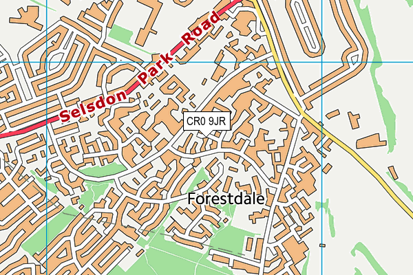 CR0 9JR map - OS VectorMap District (Ordnance Survey) CR0 9JR map - OS VectorMap District (Ordnance Survey)