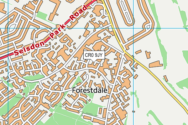 CR0 9JY map - OS VectorMap District (Ordnance Survey) CR0 9JY map - OS VectorMap District (Ordnance Survey)