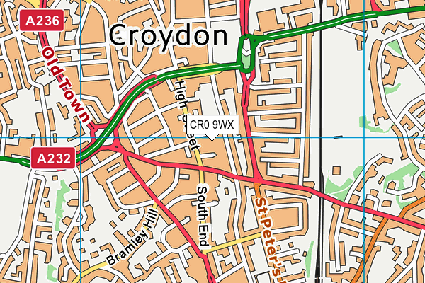 CR0 9WX map - OS VectorMap District (Ordnance Survey)