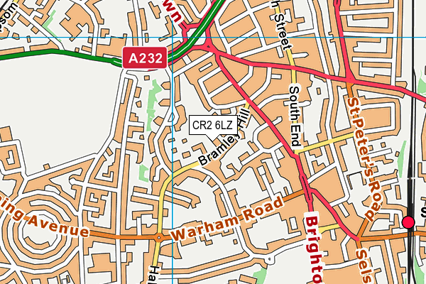 CR2 6LZ map - OS VectorMap District (Ordnance Survey) CR2 6LZ map - OS VectorMap District (Ordnance Survey)