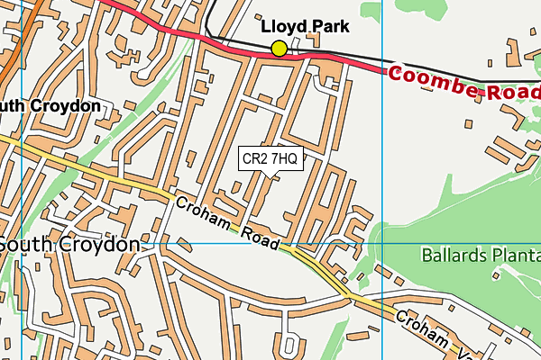 CR2 7HQ map - OS VectorMap District (Ordnance Survey) CR2 7HQ map - OS VectorMap District (Ordnance Survey)