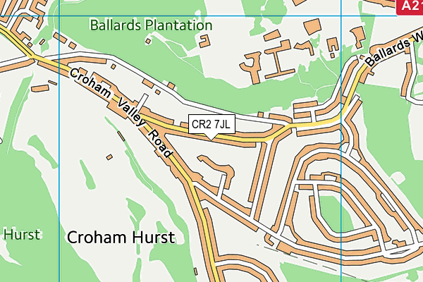 CR2 7JL map - OS VectorMap District (Ordnance Survey) CR2 7JL map - OS VectorMap District (Ordnance Survey)