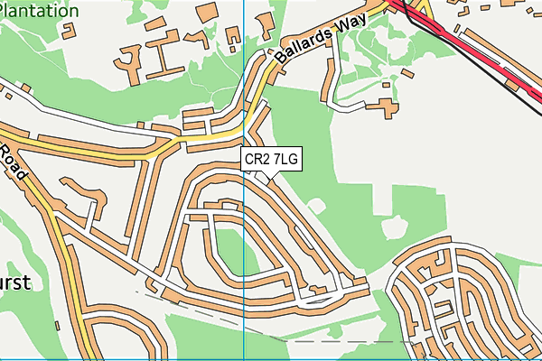 CR2 7LG map - OS VectorMap District (Ordnance Survey) CR2 7LG map - OS VectorMap District (Ordnance Survey)