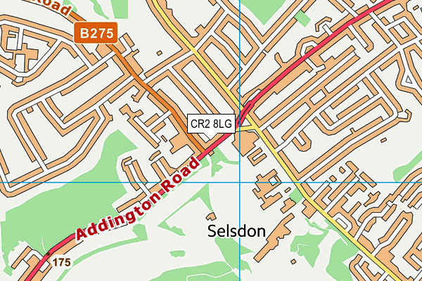 CR2 8LG map - OS VectorMap District (Ordnance Survey) CR2 8LG map - OS VectorMap District (Ordnance Survey)