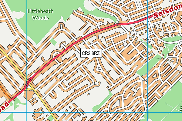 CR2 8RZ map - OS VectorMap District (Ordnance Survey) CR2 8RZ map - OS VectorMap District (Ordnance Survey)