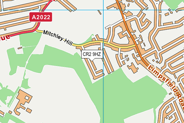 CR2 9HZ map - OS VectorMap District (Ordnance Survey)