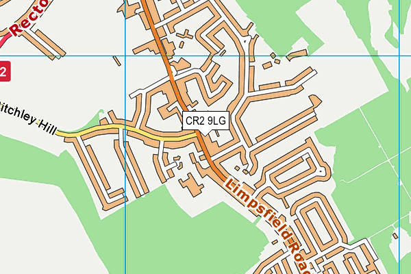 CR2 9LG map - OS VectorMap District (Ordnance Survey) CR2 9LG map - OS VectorMap District (Ordnance Survey)