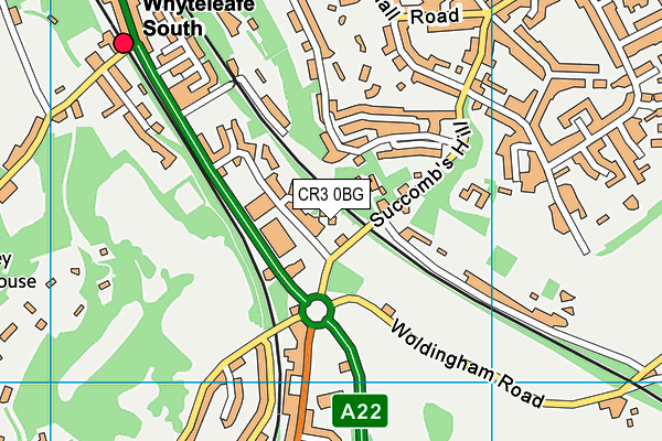 CR3 0BG map - OS VectorMap District (Ordnance Survey)
