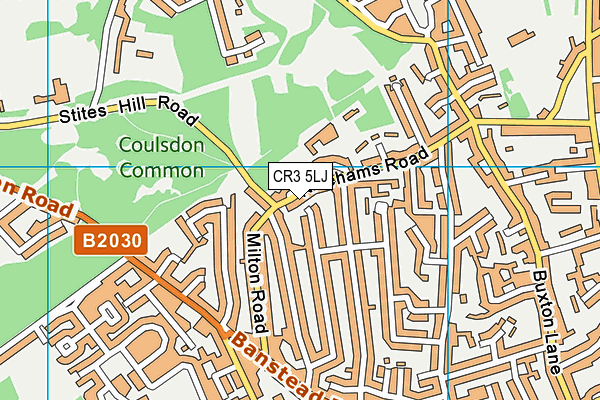 CR3 5LJ map - OS VectorMap District (Ordnance Survey)